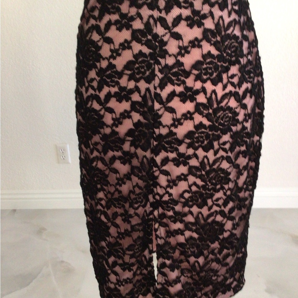 Black Lace Overlay Dress - Picture 3 of 6